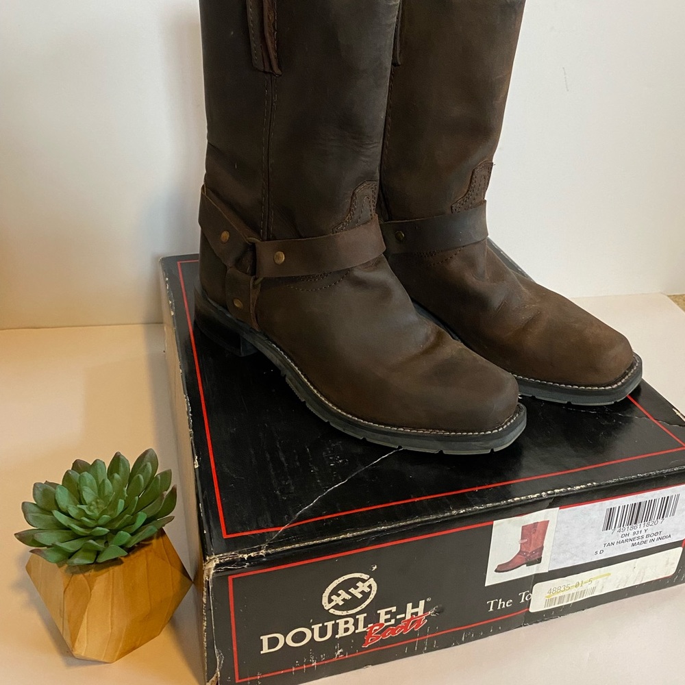 Double H Youth Tan Harness Boots Sz 5